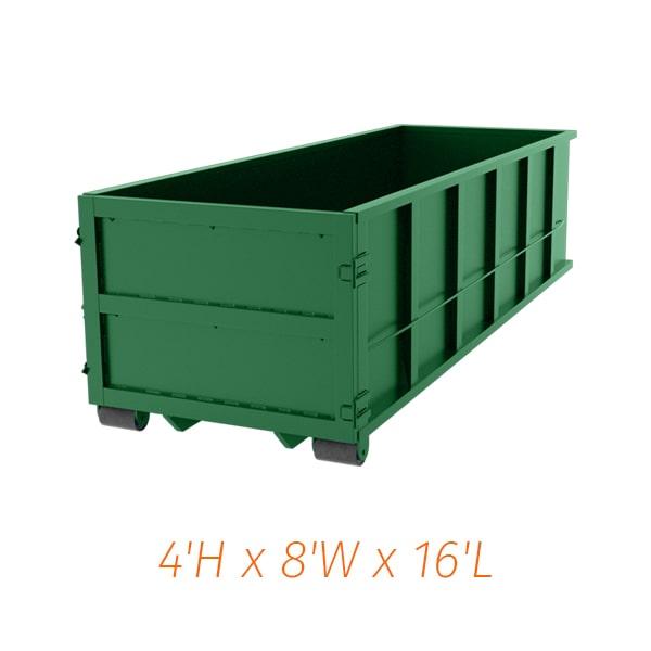 the rental period for fifteen yard dumpsters varies, but typically ranges from one to seven days